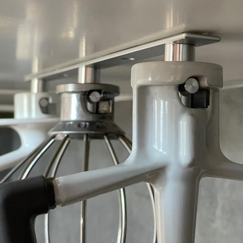 3er Halterung kompatibel mit KitchenAid Leiste Aluminium Halter Halterleiste für Flachrührer Knethaken Schneebesen Rührhaken Rührelement platzsparend Küche