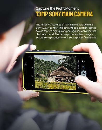 Ulefone Android 13 4G Rugged Mobile Phone, ARMOR X12  6GB+32GB, 5.45" IP68 IP69K Outdoor Smartphone, Dual SIM+SD 3 Card Slot, 13MP Underwater Camera, Glove Mode, 4860mAh Battery, GPS NFC Black