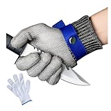 Guantes resistentes a los cortes, nivel 9 de protección alimentaria, guantes de malla de acero inoxidable, guantes de carnicero, guantes de seguridad para pelar ostras en la cocina, carne (10-XL)