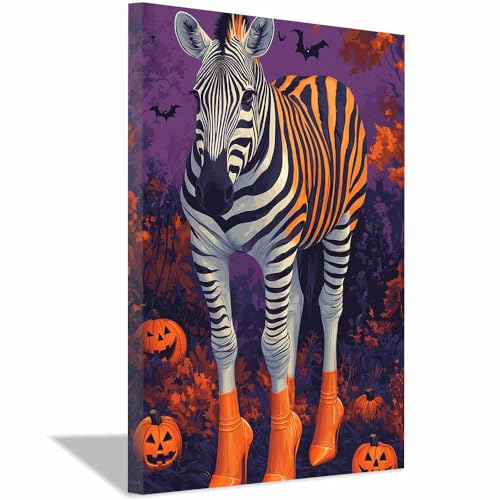 Tableau zèbre Halloween étanche pour décoration intérieure et extérieure