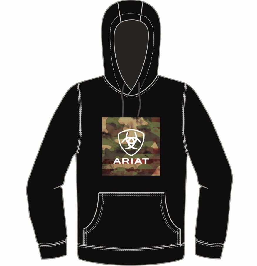 ARIAT Male Protect and Serve Block Hoodie Black X-Small