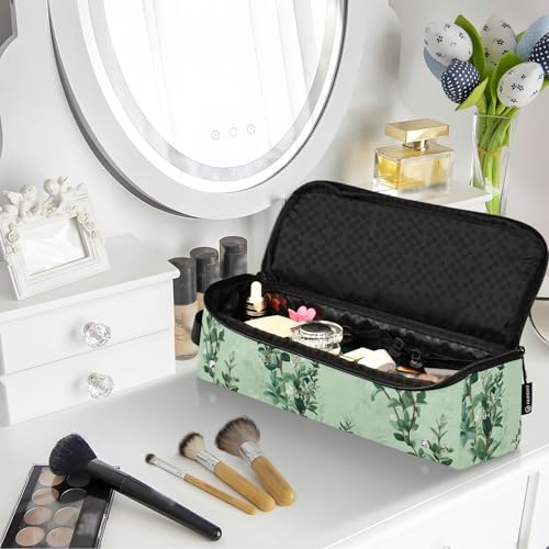 Bolso de viaje para herramientas de cabello Green Plants con tapete resistente al calor extraíble e impermeable para planchas y rizadores. miniatura 6