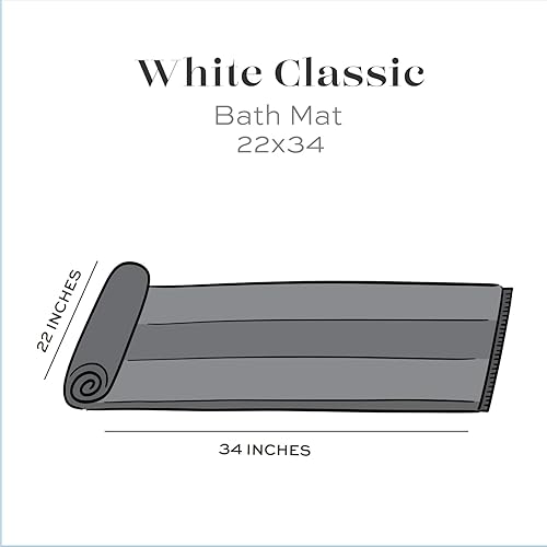 Miniatura 3 de White Classic Juego de toallas de baño de lujo, algodón absorbente para hotel, spa, duchabañera (no es una alfombra de baño), 22 x 34 pulgadas,