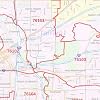 Tarrant County, Texas Zip Codes - 36 x 48 Laminated Wall Map