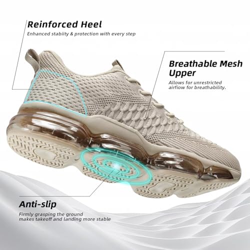 Image of Pozvnn Mens Air Cushion Running Shoes Fashion Casual Walking Tennis Sneakers Non Slip Breathable Trail Sport Gym