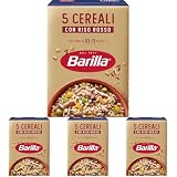 Barilla Mix 5 Cereali con Riso Rosso, Fonte di Fibre, 400g (Confezione da 4)