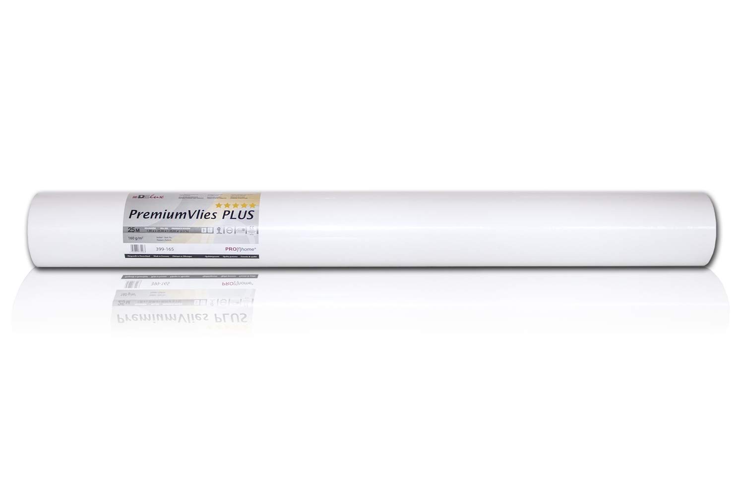 PROFHOME Öko Renoviervlies Malervlies weiß in 60 g 120 g 130 g 150 g 160 g Anstrich-Vlies glatte nachhaltige überstreichbare Vliestapete umweltschonend, 399-XXX:399-165 / 160g / 25m x 1m=25m2