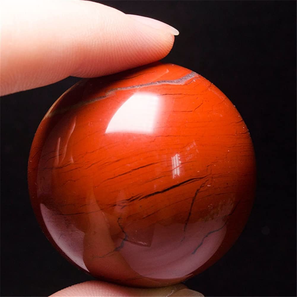 Surowy naturalny kryształ 1 szt. naturalne kryształowe kule kamienne dekoracje artystyczne rzemiosło czerwona kula jaspisowa 40 mm - 70 mm nadaje się do kolekcji domowych (kolor: 1 szt 40 mm)