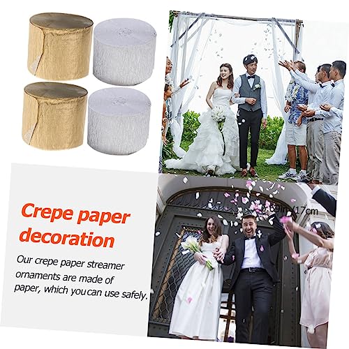 TEHAUX 4 Rolos De Papel Crepom Papel Crepom Flâmulas De Festa Flâmulas De Papel Crepe Decorações De