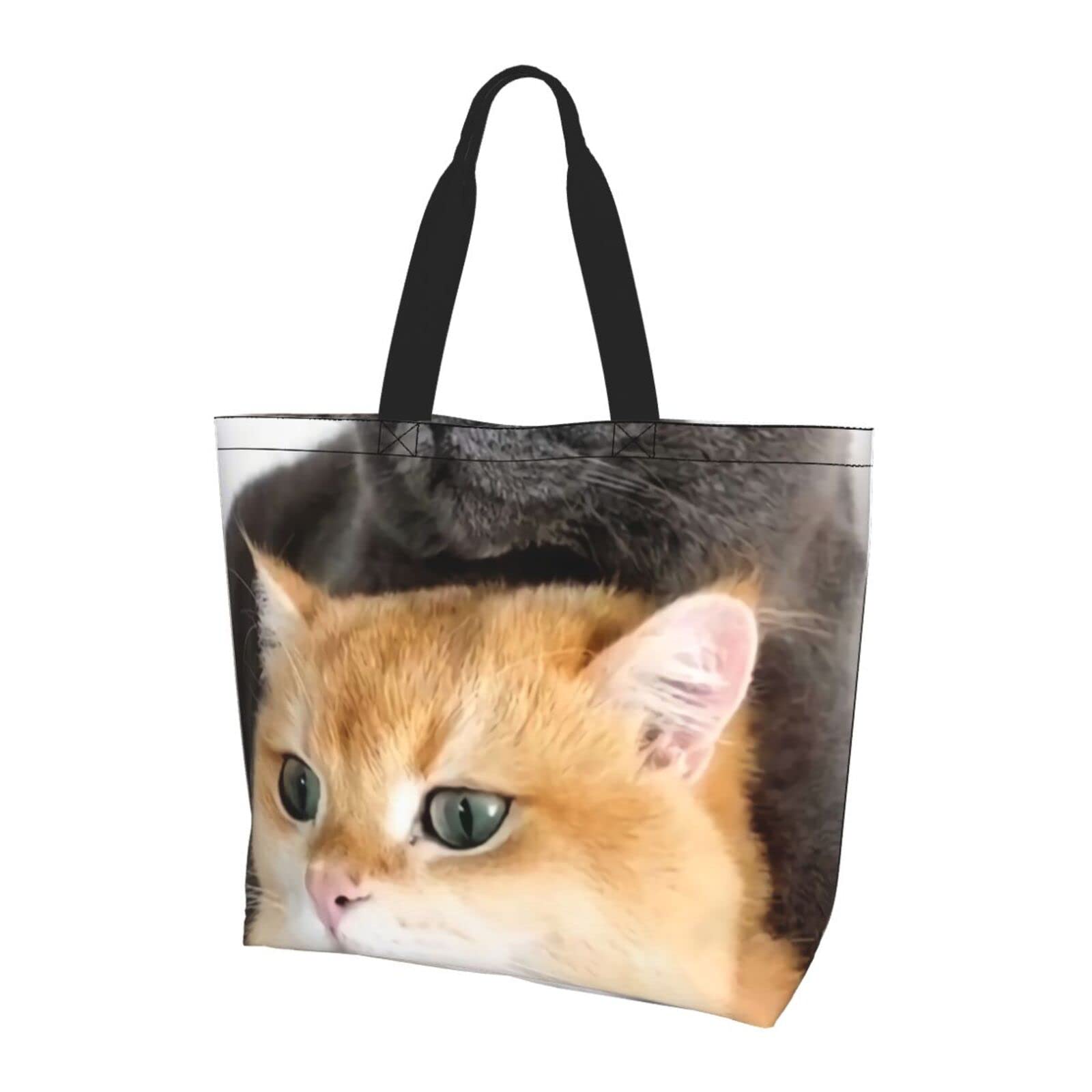 Amazon | [ZXHNB] トートバッグ 猫 猫柄 ネコ匹 無地 大容量