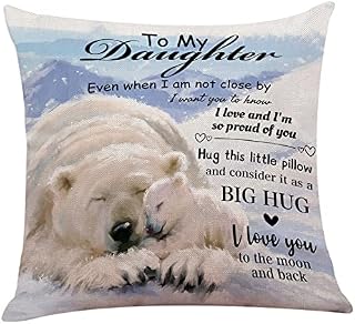 PRSTENLY Daughter Gifts, Cushion Cover Proud of You Gifts for Daughter on Birthday Christmas Wedding Day Valentines from Mum Dad, 16th 18th Encourage Birthday Gifts for Girls, 18 * 18IN
