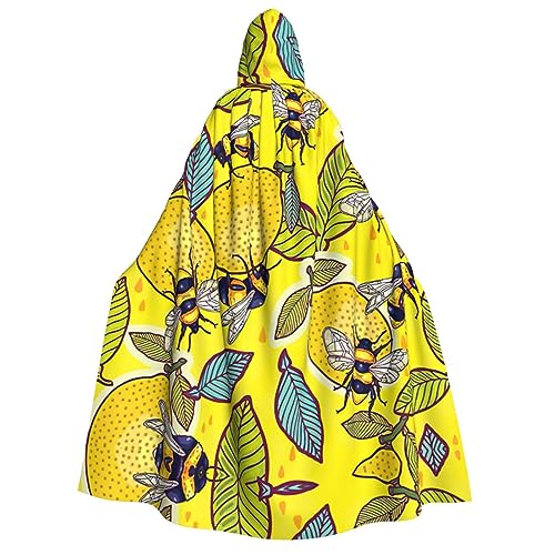 Cape de cosplay jaune à imprimé abeille pour Halloween