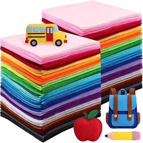Image of Moukeren 460 Pcs Felt Sheets Bulk 1 mm Soft 20 Assorted Colors, 6 x 6 Inch | Thick Felt Fabric Sheets Sewing Squares, Easy to Cut for Christmas DIY Craft Supplies Decor Nonwoven Patchwork Embroidery