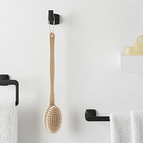 PFISTER Vaneri Wall-Mounted Screw-in Towel Hook Robe Hook for Bathroom in Matte Black Finish BRHVRI0B - Image 3