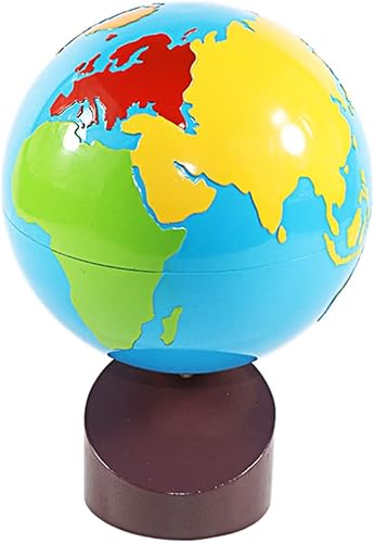 Montessori Geografía Materiales Globo del Mundo PartesContinentes Preescolar Equipo Educativo Temprano Niños Cultura Juguetes de Aprendizaje Conoce