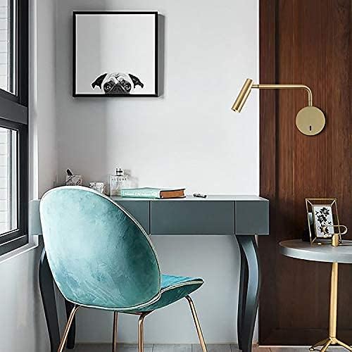 3W LED Wall Sconces Surfaced Mount Hotel Bedroom Bedside Reading Light Fixture Adjustable Directional On/Off Switch Gold 4000K