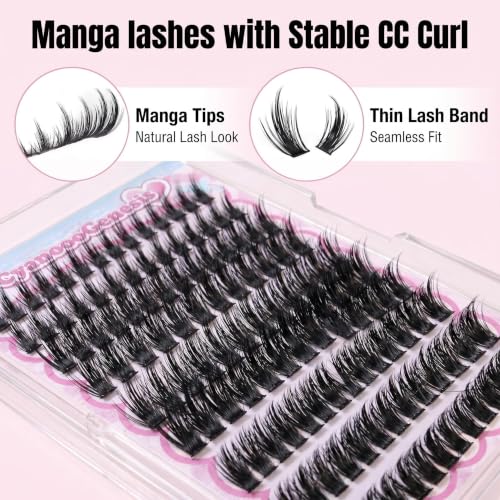 Self Adhesive Lash Clusters D Curl 160Pcs Wispy Fluffy Spiky Cluster Eyelash Extensions 10-16mm Natural Look Individual Lashes DIY Manga Eyelash Extension Pack — view 3