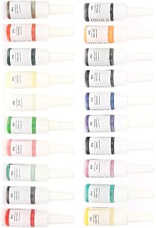 20 Colors Tattoo Ink Set, 5ml / Bottle Tattoo Pigment Kit, Plant Tattoo Ink Longlasting Body Paint Pigment SemiPernament Makeup Pigment Set