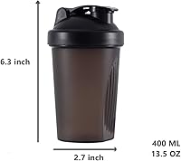 Vista 2 de Shaker Bottle - Batidos de proteínas y botella agitadora de 16 onzas13.5 fl oz con bolas batidoras, libre de plástico BPA (negro + blanco