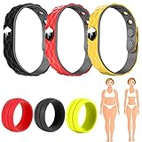 LYJOW 6pcs Pulsera Antiestática Rhombus Inalámbrica Pulsera de Silicona Anti Estática Balance Anion Ajustable Correa de Muñeca Para Hombres y Mujeres Crainoc Titaniumion