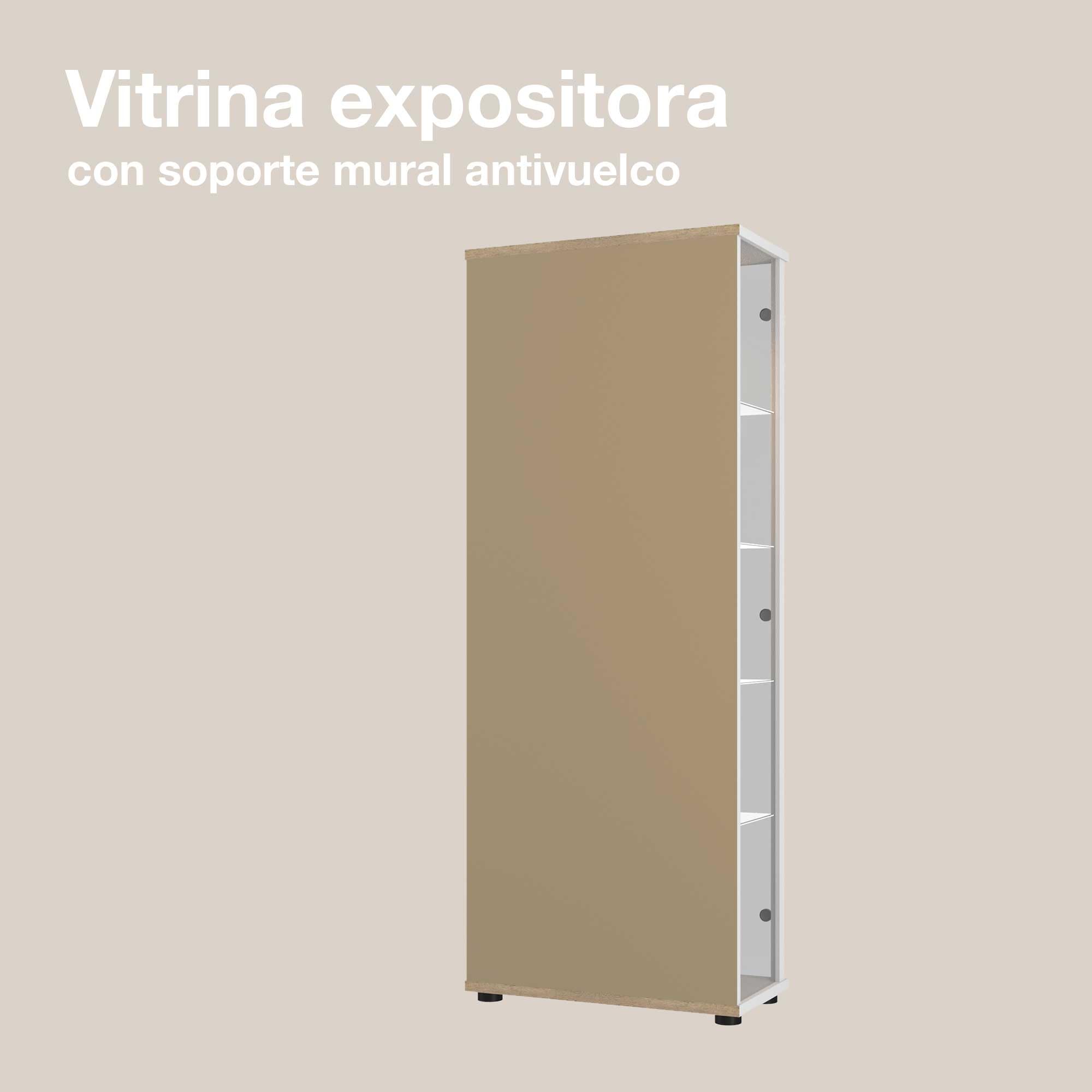 Vitrina de Cristal Blanca (176x67x33 cm) con 4 estantes de Cristal Regulables en Altura & LED - Vitrina Blanca Modelo Coche - Vitrina de colección