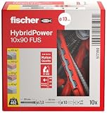 fischer HybridPower kołek rozporowy 10 x 90 stopni zapewnia najwyższą nośność i bezpieczeństwo, łatwy montaż bez narzędzi do osadzania, uniwersalne do otworów i materiałów budowlanych, murów, betonu
