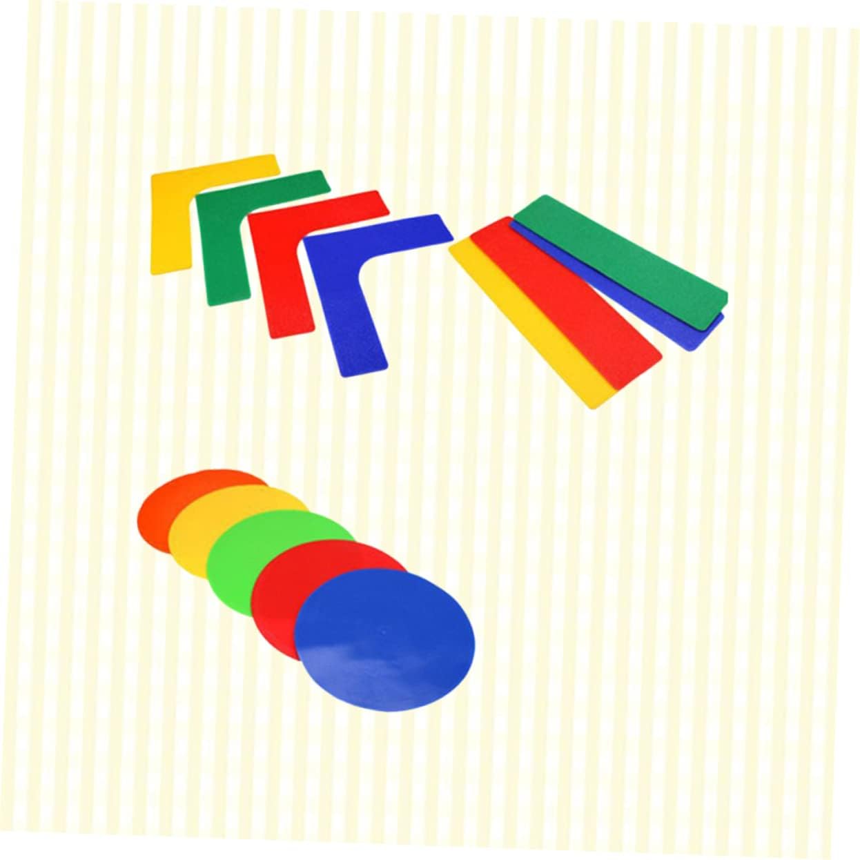 13pcs Ground Court Marker Kit Skid PVC Stickers for Tennis Basketball Badminton Includes Colors Round Pads Colors Lines Corners High Visibility Training Supplies