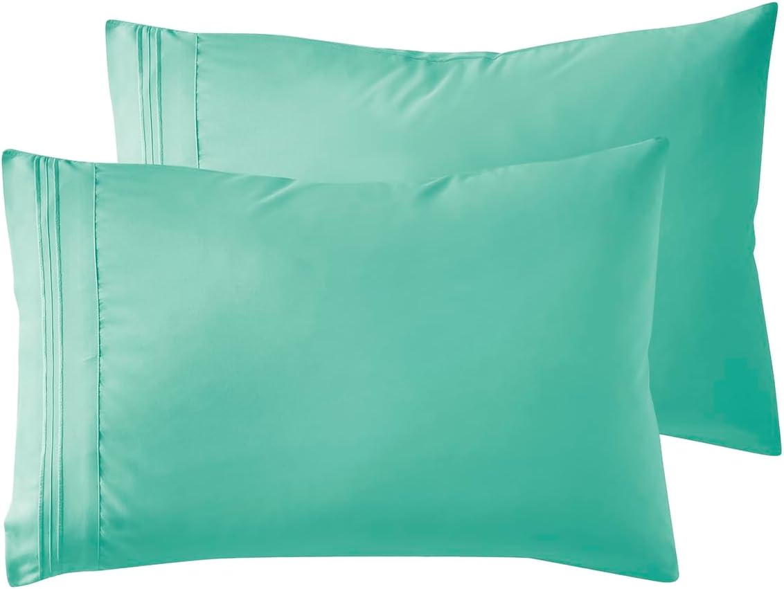 Nestl Mint Pillow Cases Queen Size Set of 2, Soft Queen Pillow Case, 1800 Microfiber