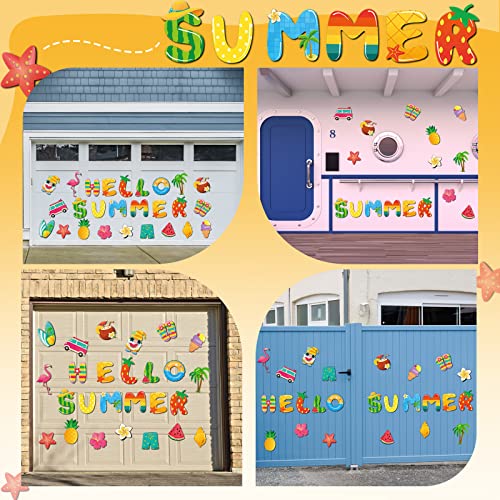 30 Pcs Summer Garage Door Decoration Cruise Door Magnets Beach Refrigerator Car Magnets Hawaii Tropical Garage Door Magnets Holiday Hawaii Tropical Palm Tree Flamingo Magnets For Luau Party Supplies #TOP6