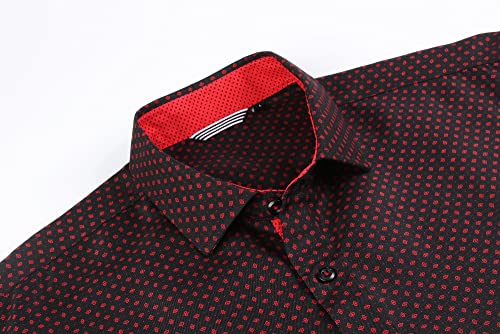 Alex Vando Mens Printed Dress Shirts Long Sleeve Regular Fit Button Down Shirt