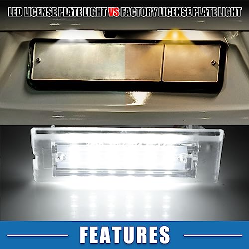 X AUTOHAUX Car White LED License Plate Light 51137062293 for BMW X5 1 Pair - Image 5