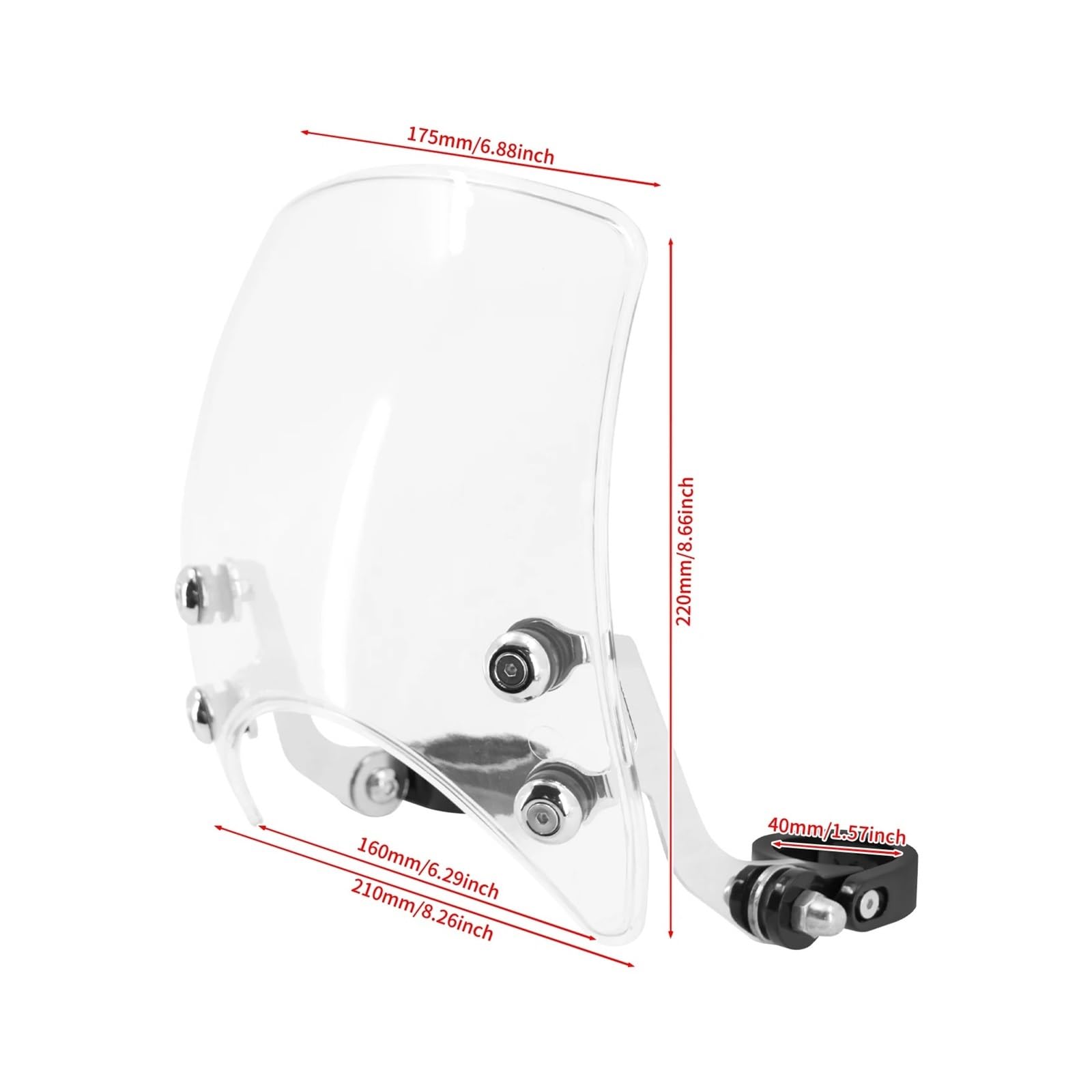 Extension Bulle Pare-Brise Réglable pour Moto pour Sportster XL 1200 883 72 48 Iron (à Partir De 2004), Diamètre 39-41 Mm