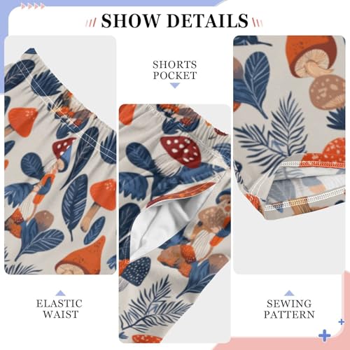 Gnomes and Mushrooms Leaves Boys Pants for Kids Jogger Pants with Pockets S4