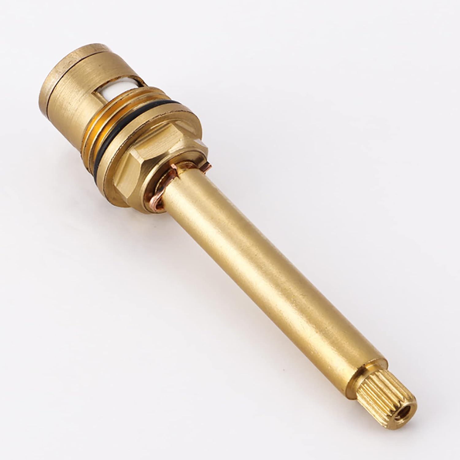 Brass Ceramic Tap Cartridge Valve Ceramic Stem Disc Cartridge Replacement Quarter Turn 20 Splines,Red + Blue