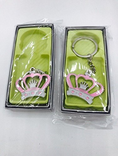 12Pc Pink Baby Shower Favors Crown Princess Table Decoration Girl Keychains #TOP1