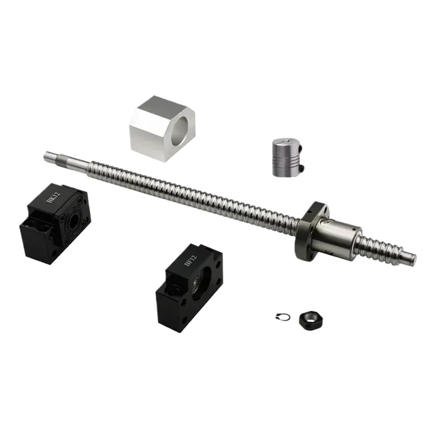 Linear Motion Ball Screw Machine Parts SFU1605 C7 Ball Screw End Machined+Nut+BKBF12 Support+Coupler(SFU1605-1200mm)