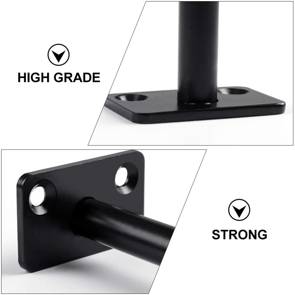 Widealiff 4-Piece Floating Shelf Brackets – Matte Black Concealed Blind Supports For Wood Shelves, 3 Inch, Holds 50 Lbs