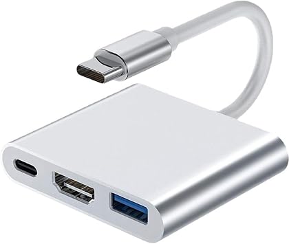USB C Hub, 4K USB C to HDMI Adapter with 100W PD & USBA 3.0 Port HDMI to USBC Dongle Multiport Digital AV Converter for MacBook Pro/Air, iPad, Tablets, Switch, TV, Monitor