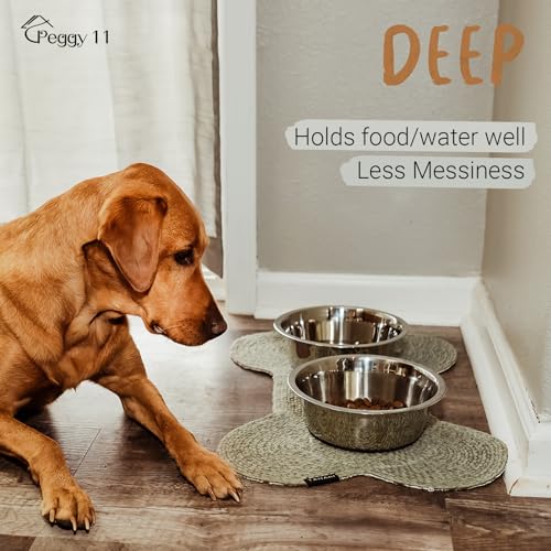 PEGGY11 Deep Stainless Steel Anti-Slip Dog Bowls - 2-Pack, 16 Cups - Thumbnail 4
