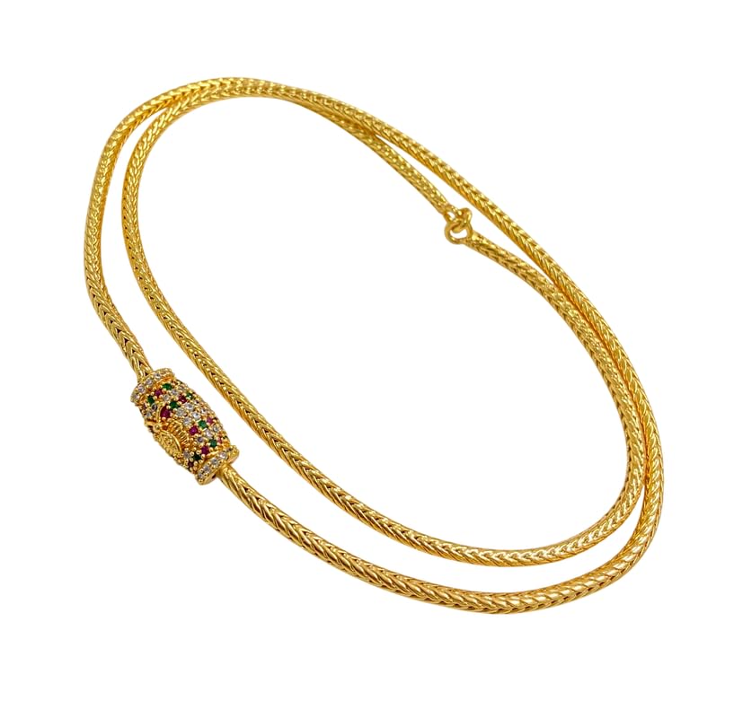 Chain for Women & Girls (Attached Moph) | Micro Gold | Ethnic Jewelry for Women | Traditional, Wedding & Celebration Wear DamruStyle4 Multiple Color