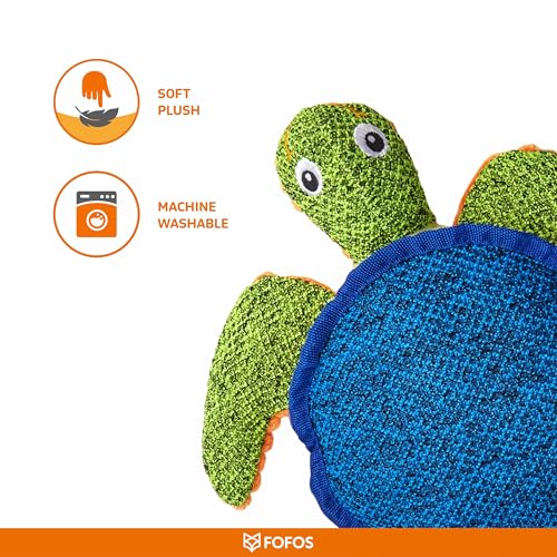 Image of BarkButler x FOFOS Summer Sea Turtle Dog Toy - Plush & Squeaky Toys for Dogs, Dog Toys for Medium Dogs (0-20kgs) - Green