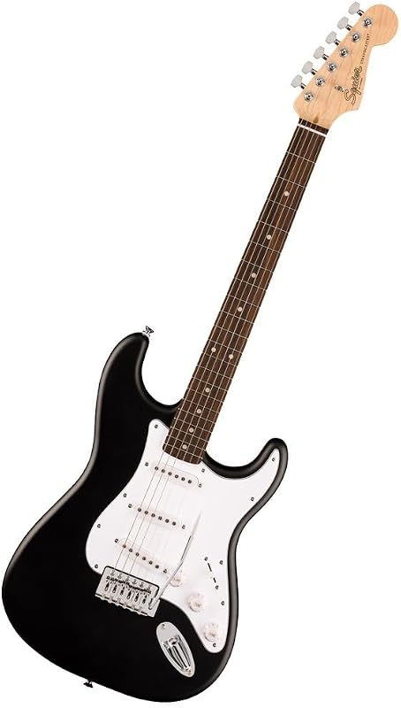 Guitarra eléctrica Squier Debut Series Stratocaster, guitarra para principiantes, con garantía de 2 años, incluye lecciones gratuitas, negra con acabado mate