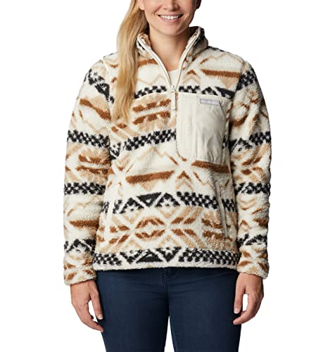 Pull Columbia West Bend femme à fermeture éclair 1/4 craie à carreaux taille 2X