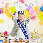 Birthday Boy Crown Party Set Birthday Boy Hat King Crown Party Dress-Up Accessory Supplies for BirthdayParty Decoration - Image 4