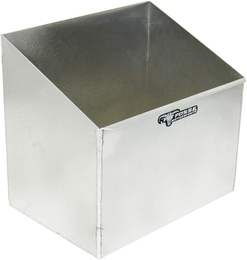 Pit Posse 453 Refuse Container Bin Garage Trash Can Holder Organizer - Made in USA - Enclosed Race Trailer Shop Garage Storage Mounted Aluminum Disposal Waste Hanger (Silver)