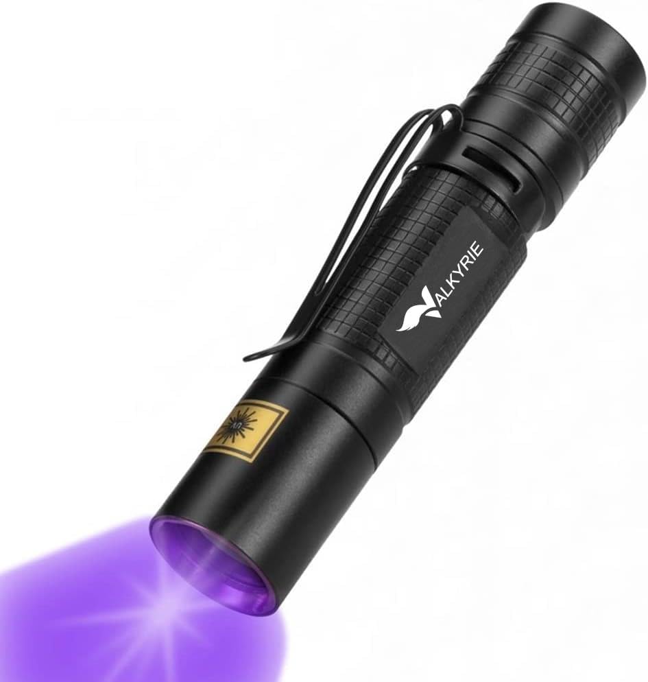 Valkyrie 365nm UV El Feneri Profesyonel Güçlü Işık Evcil Hayvan İdrar Tespiti, Para Kontrol, Akrep Mini UV Fener
