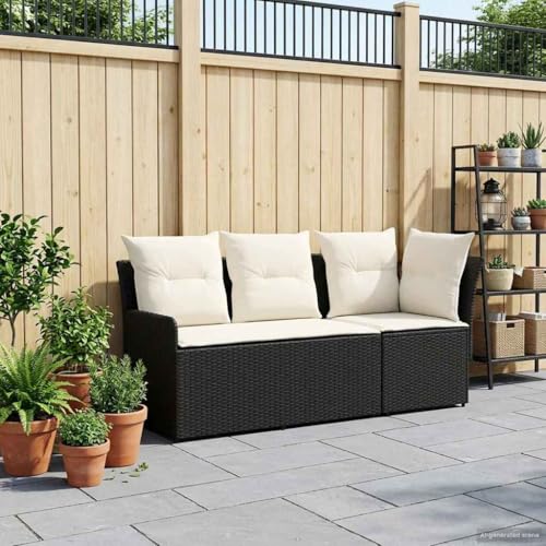 Canapé d'angle en rotin synthétique résistant aux intempéries pour jardin