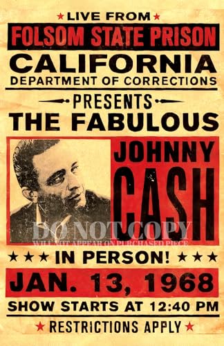 Póster de Johnny Cash de 11x17 pulgadas ideal para decorar tu espacio con música estadounidense