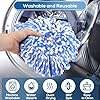 8 Pack RinseClean Spin Mop Replacement Head Refills with 1 Rotating Mop Base Compatible with O Ceda RinseClean 2 Tank System, Blue Microfiber Mop Refills for Floor Cleaning