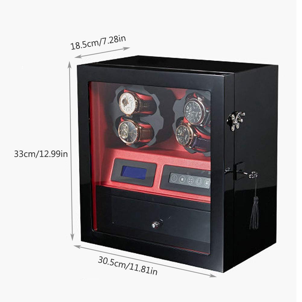 Caricatore per Orologi, Motore Silenzioso Rotante, Schermo LCD Touch Screen, 2 Posizioni di Carica con 1 cassetto per riporre e Mostrare Gli Orologi, AB